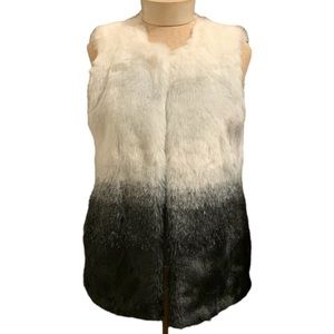 Gorgeous Ombré Faux Fur Vest Vince Camuto w/Pockets So Soft Sz XS